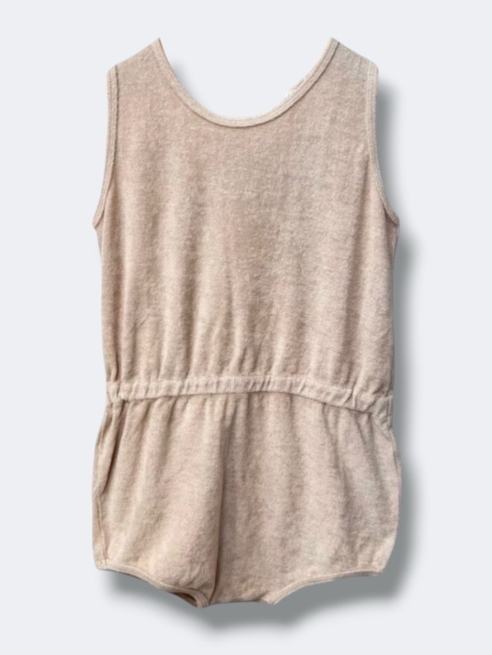 The Simple Folk Romper Kids 6-7 Ecru Organic Cotton Terry Minimalist One Piece